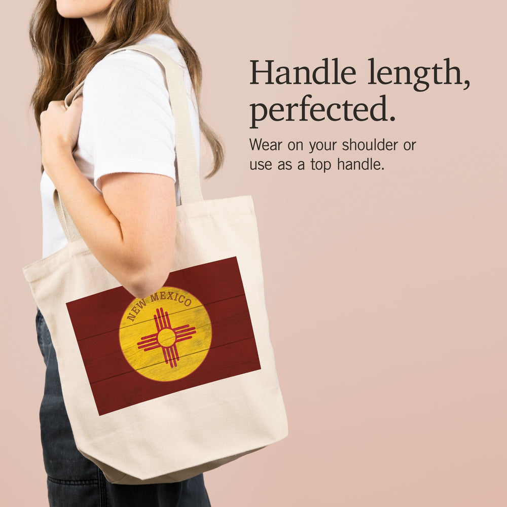 New Mexico, State Flag, Rustic Painting,, Tote Bag Totes Lantern Press 