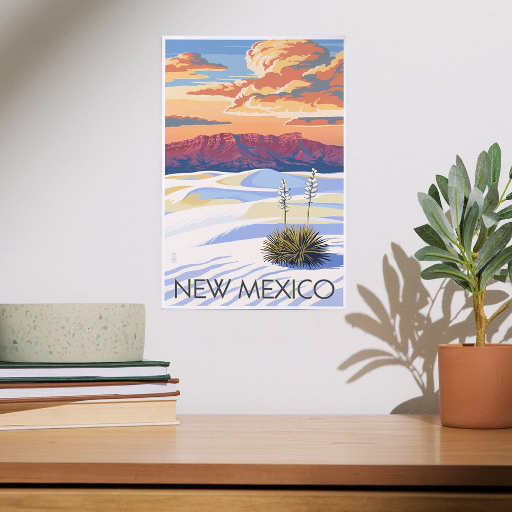 New Mexico, White Sands Sunset, Art & Giclee Prints Art Lantern Press 