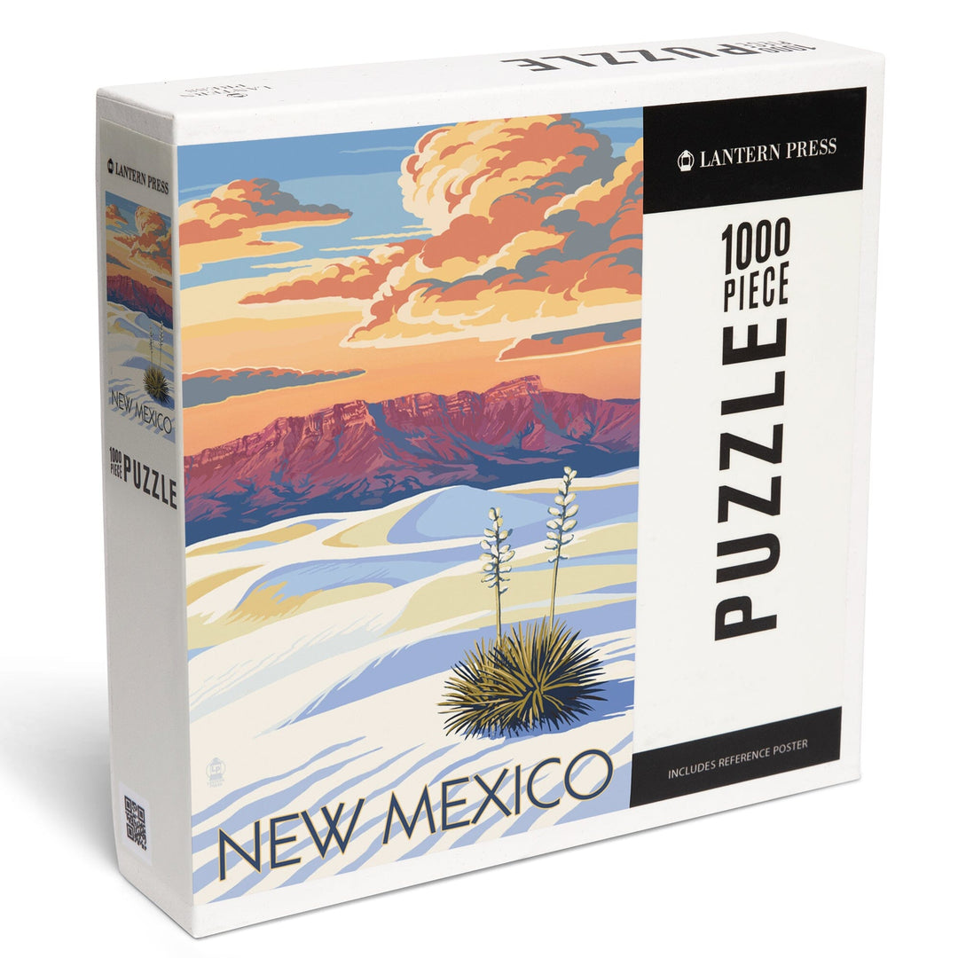 New Mexico, White Sands Sunset, Jigsaw Puzzle Puzzle Lantern Press 
