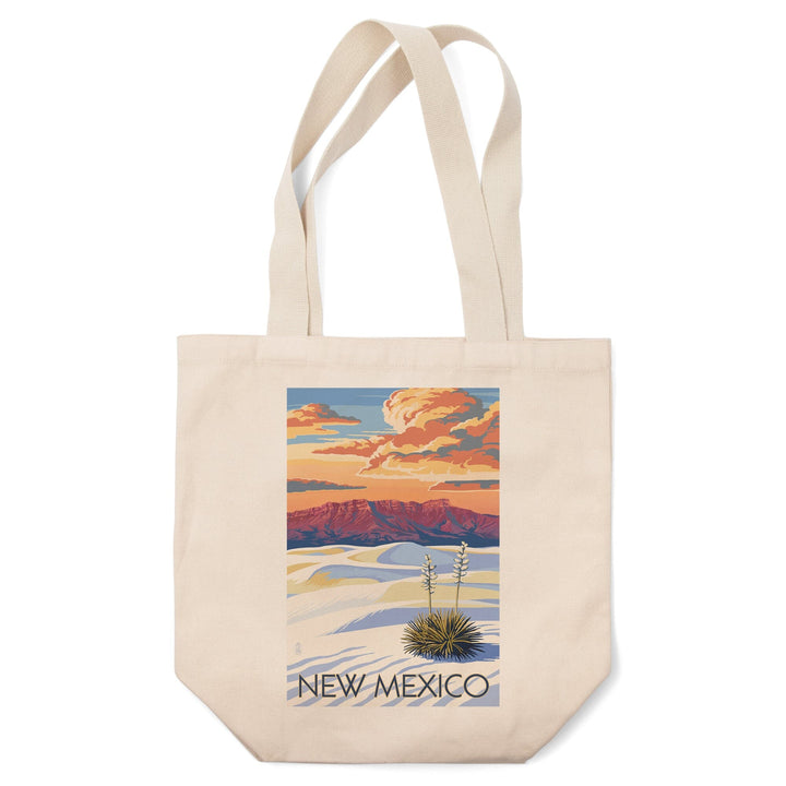 New Mexico, White Sands Sunset, Lantern Press Artwork, Tote Bag Totes Lantern Press 