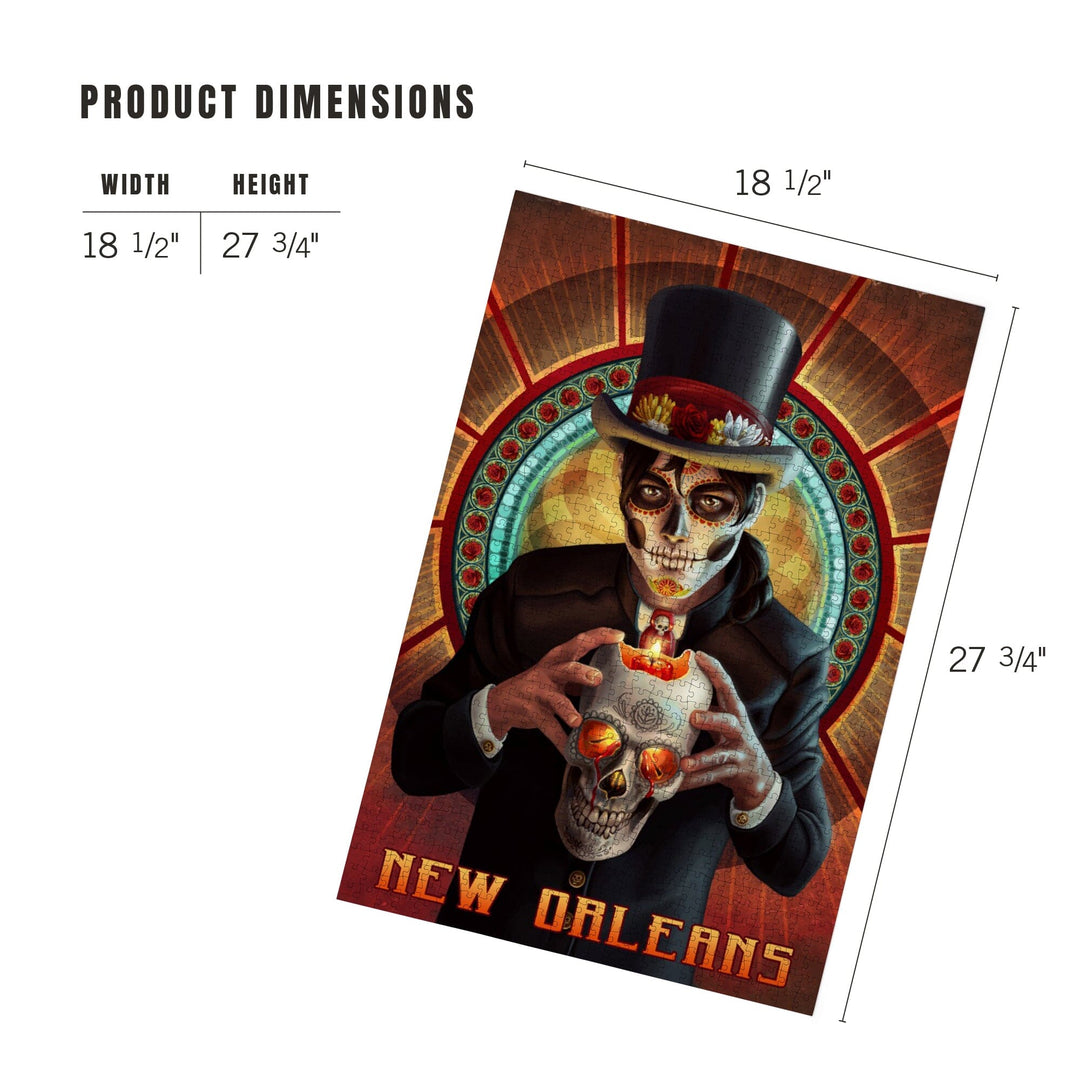 New Orleans, Day of the Dead, Man and Candle, Jigsaw Puzzle Puzzle Lantern Press 