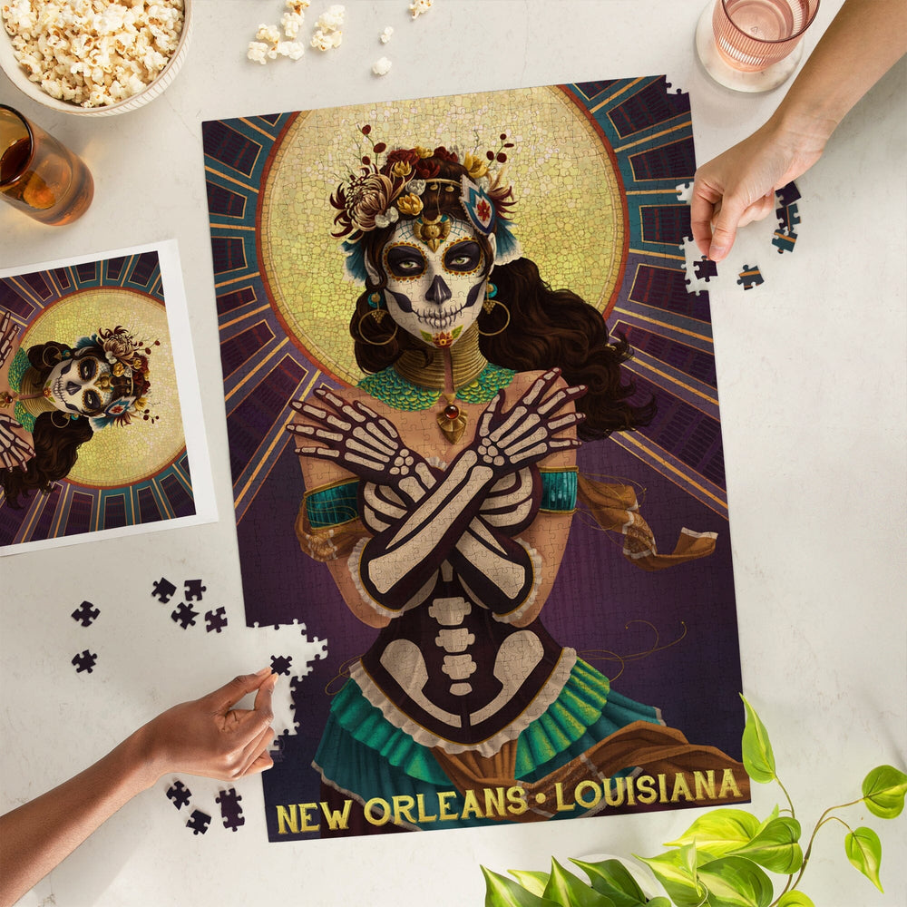 New Orleans, Louisiana, Day of the Dead, Crossbones, Jigsaw Puzzle Puzzle Lantern Press 