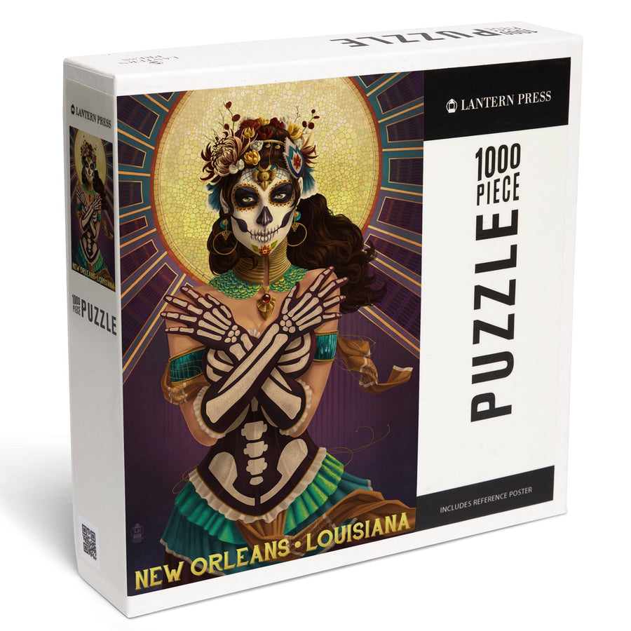 New Orleans, Louisiana, Day of the Dead, Crossbones, Jigsaw Puzzle Puzzle Lantern Press 