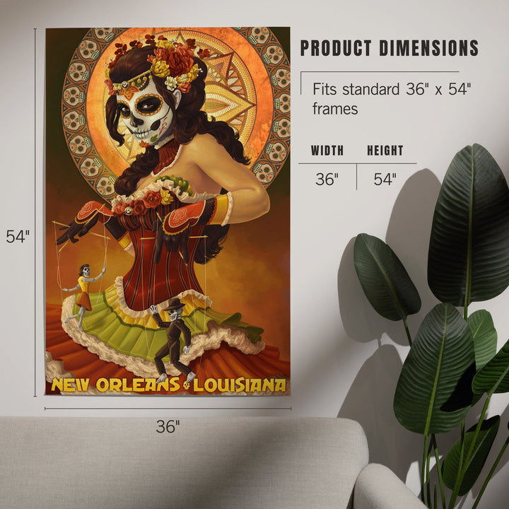 New Orleans, Louisiana, Dia De Los Muertos Marionettes, Day of the Dead, Art & Giclee Prints Art Lantern Press 