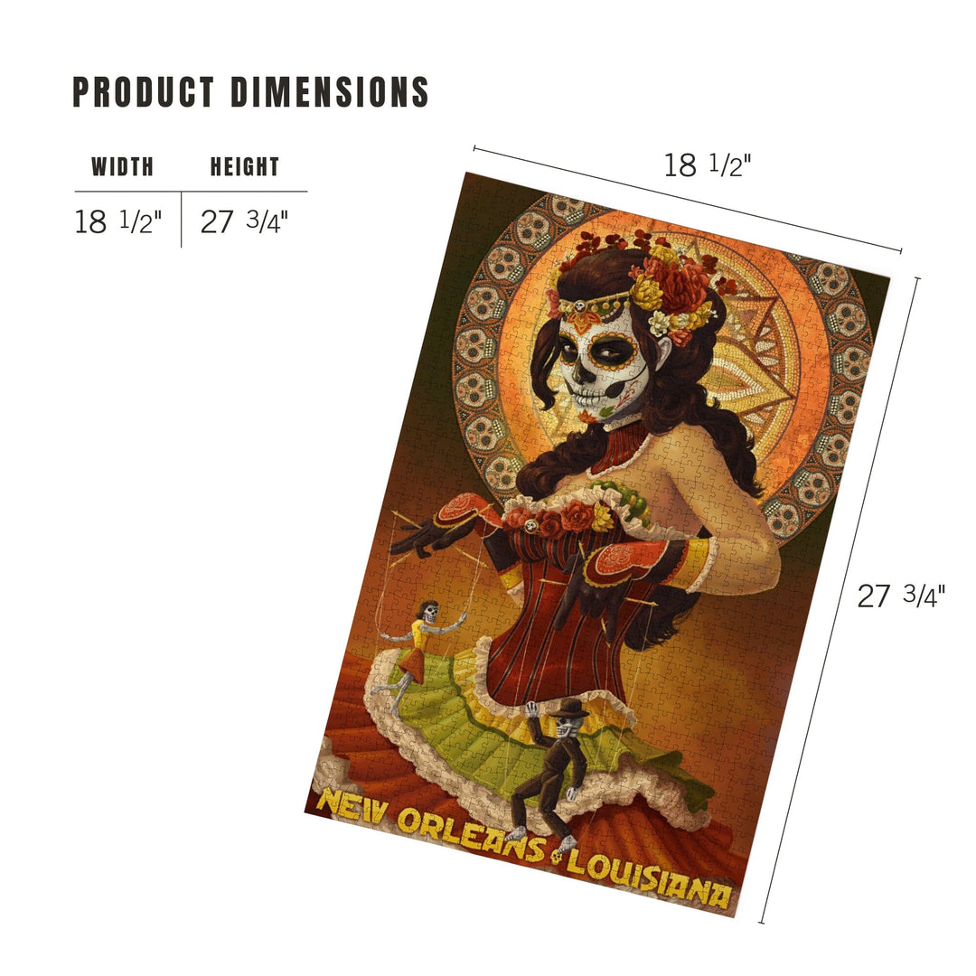 New Orleans, Louisiana, Dia De Los Muertos Marionettes, Day of the Dead, Jigsaw Puzzle Puzzle Lantern Press 