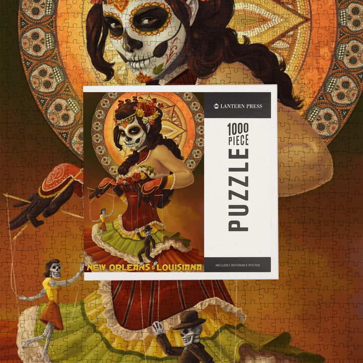 New Orleans, Louisiana, Dia De Los Muertos Marionettes, Day of the Dead, Jigsaw Puzzle Puzzle Lantern Press 
