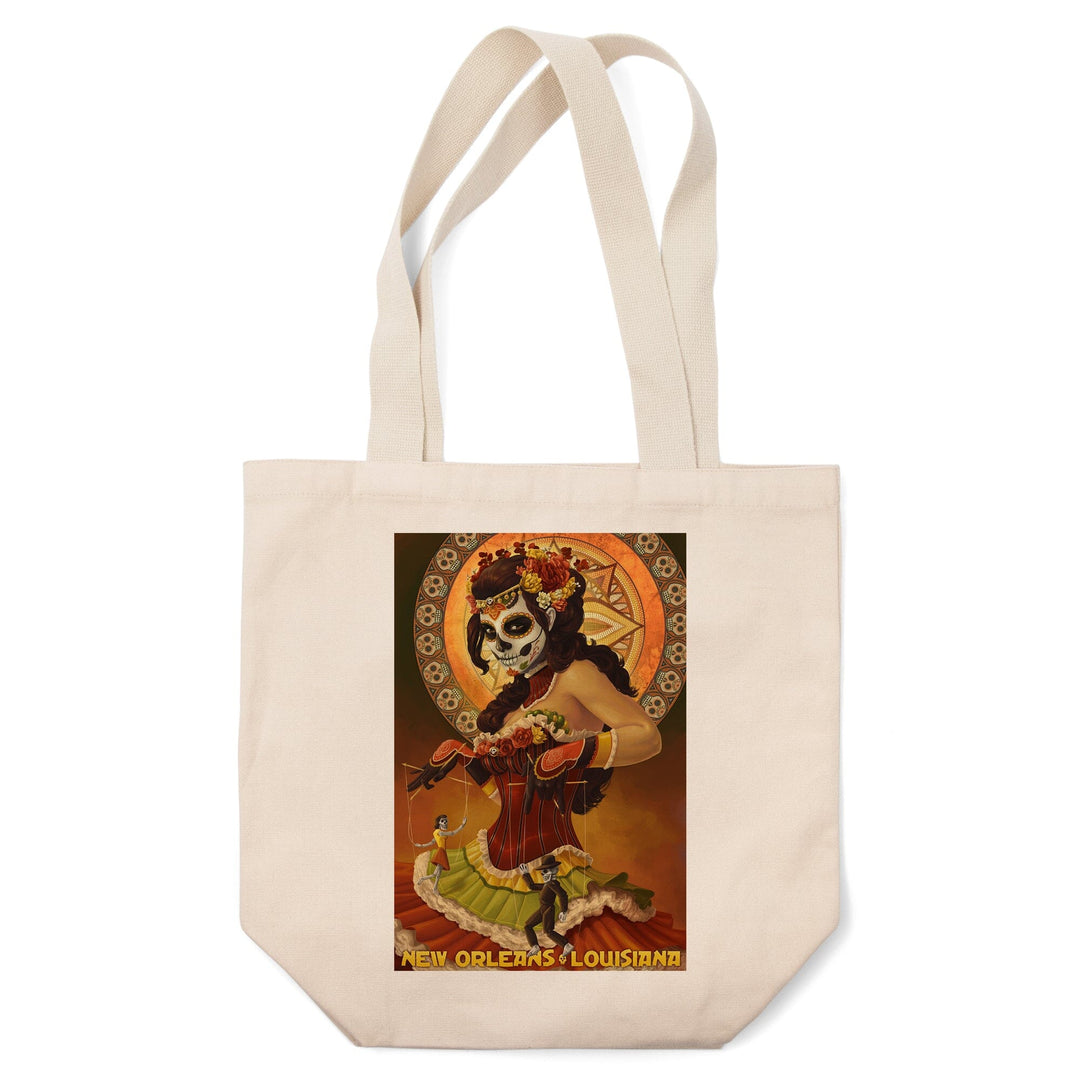 New Orleans, Louisiana, Dia De Los Muertos Marionettes, Day of the Dead, Tote Bag Totes Lantern Press 