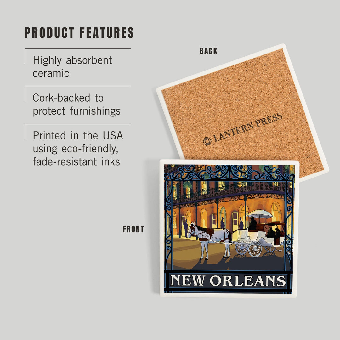 New Orleans, Louisiana, French Quarter, Coasters Coasters Lantern Press 