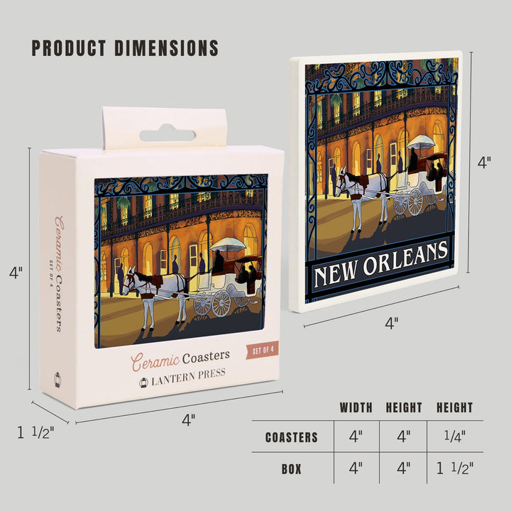 New Orleans, Louisiana, French Quarter, Coasters Coasters Lantern Press 
