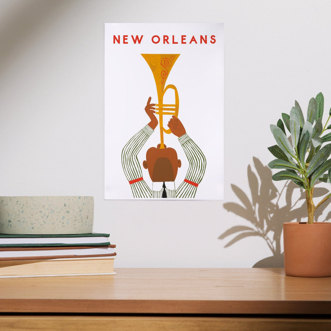 New Orleans, Louisiana, Horn Player, Art & Giclee Prints Art Lantern Press 