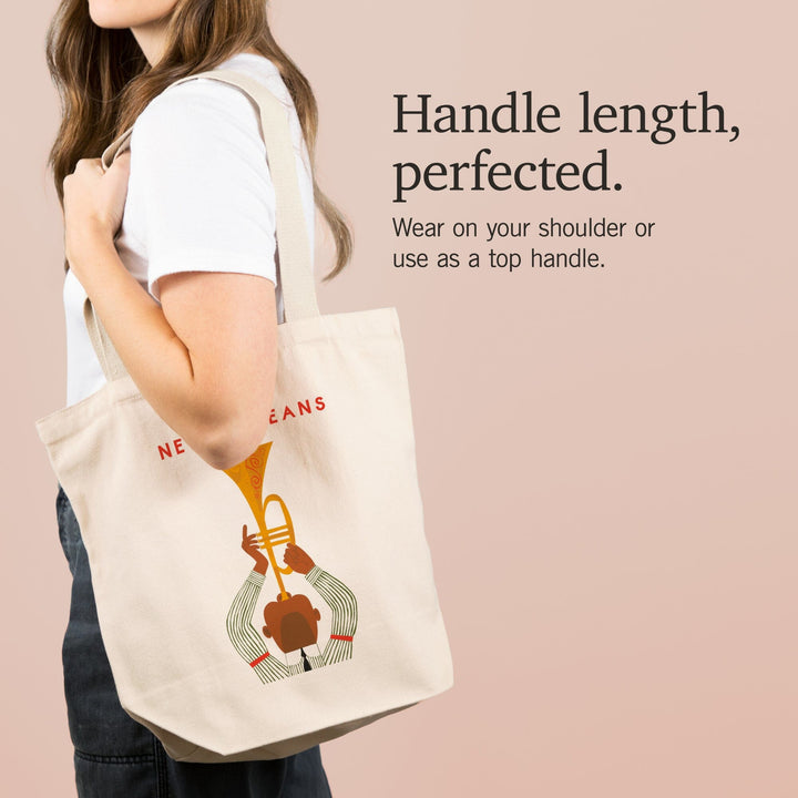 New Orleans, Louisiana, Horn Player, Tote Bag Totes Lantern Press 