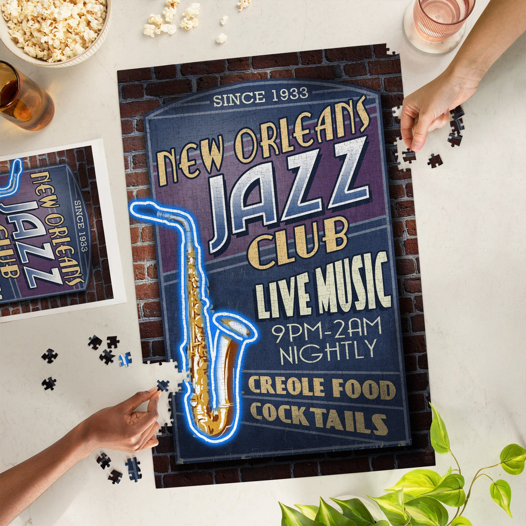 New Orleans, Louisiana, Jazz Club, Jigsaw Puzzle Puzzle Lantern Press 