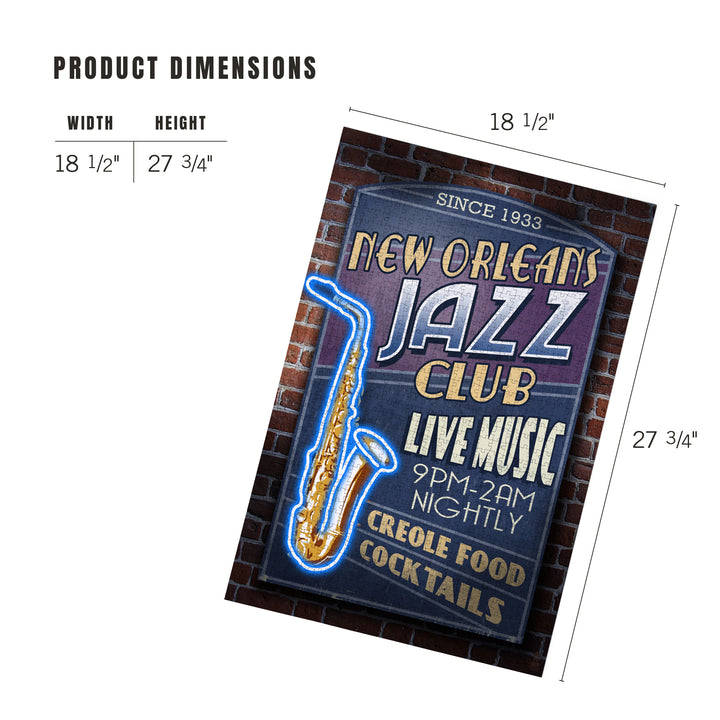 New Orleans, Louisiana, Jazz Club, Jigsaw Puzzle Puzzle Lantern Press 