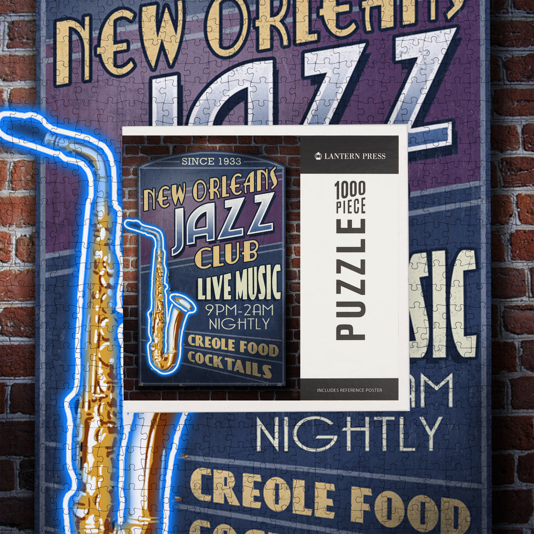 New Orleans, Louisiana, Jazz Club, Jigsaw Puzzle Puzzle Lantern Press 