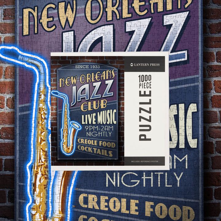 New Orleans, Louisiana, Jazz Club, Jigsaw Puzzle Puzzle Lantern Press 