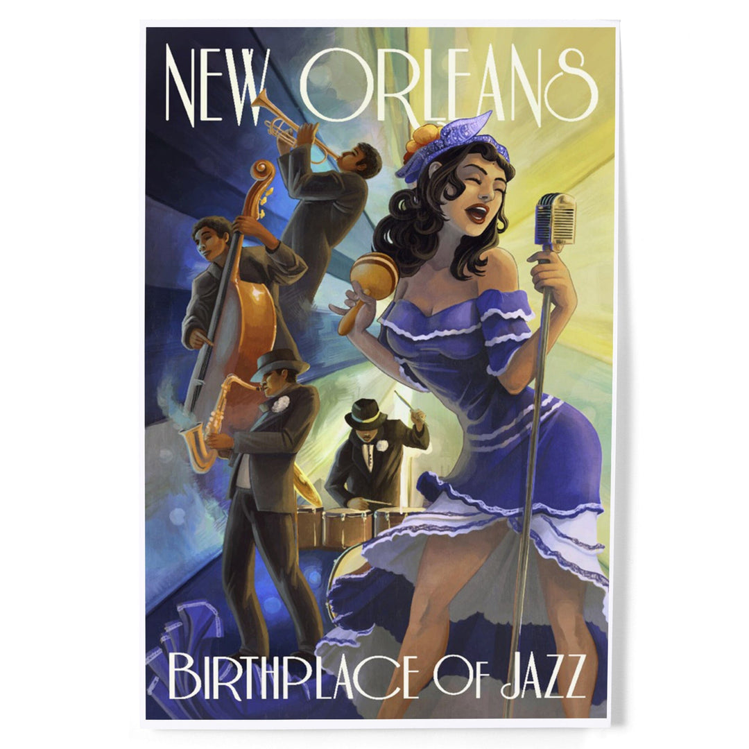 New Orleans, Louisiana, Jazz Scene, Art & Giclee Prints Art Lantern Press 
