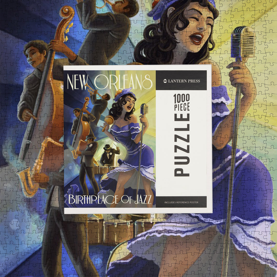 New Orleans, Louisiana, Jazz Scene, Jigsaw Puzzle Puzzle Lantern Press 