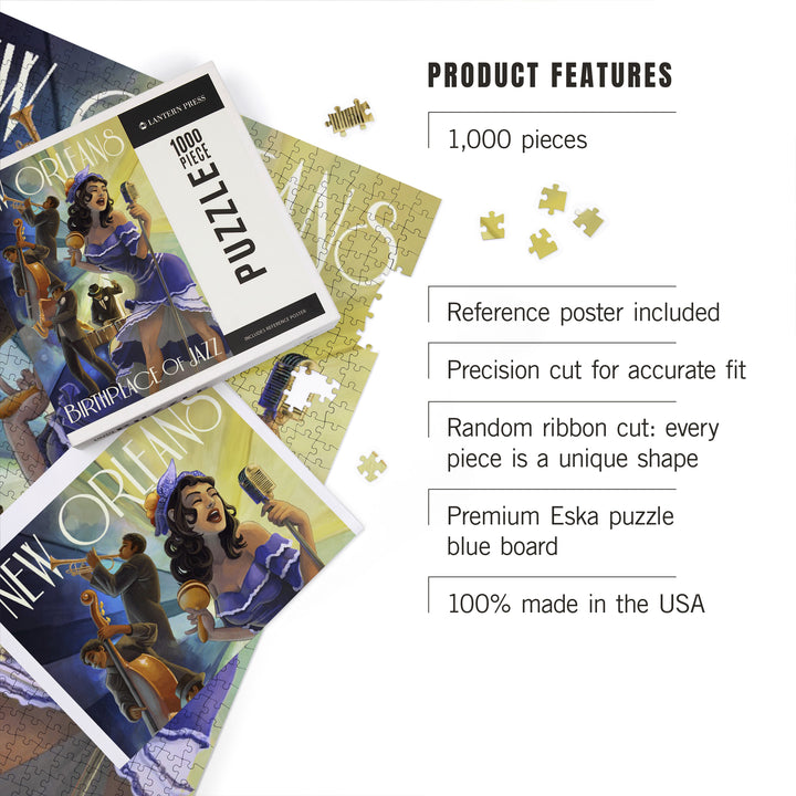 New Orleans, Louisiana, Jazz Scene, Jigsaw Puzzle Puzzle Lantern Press 