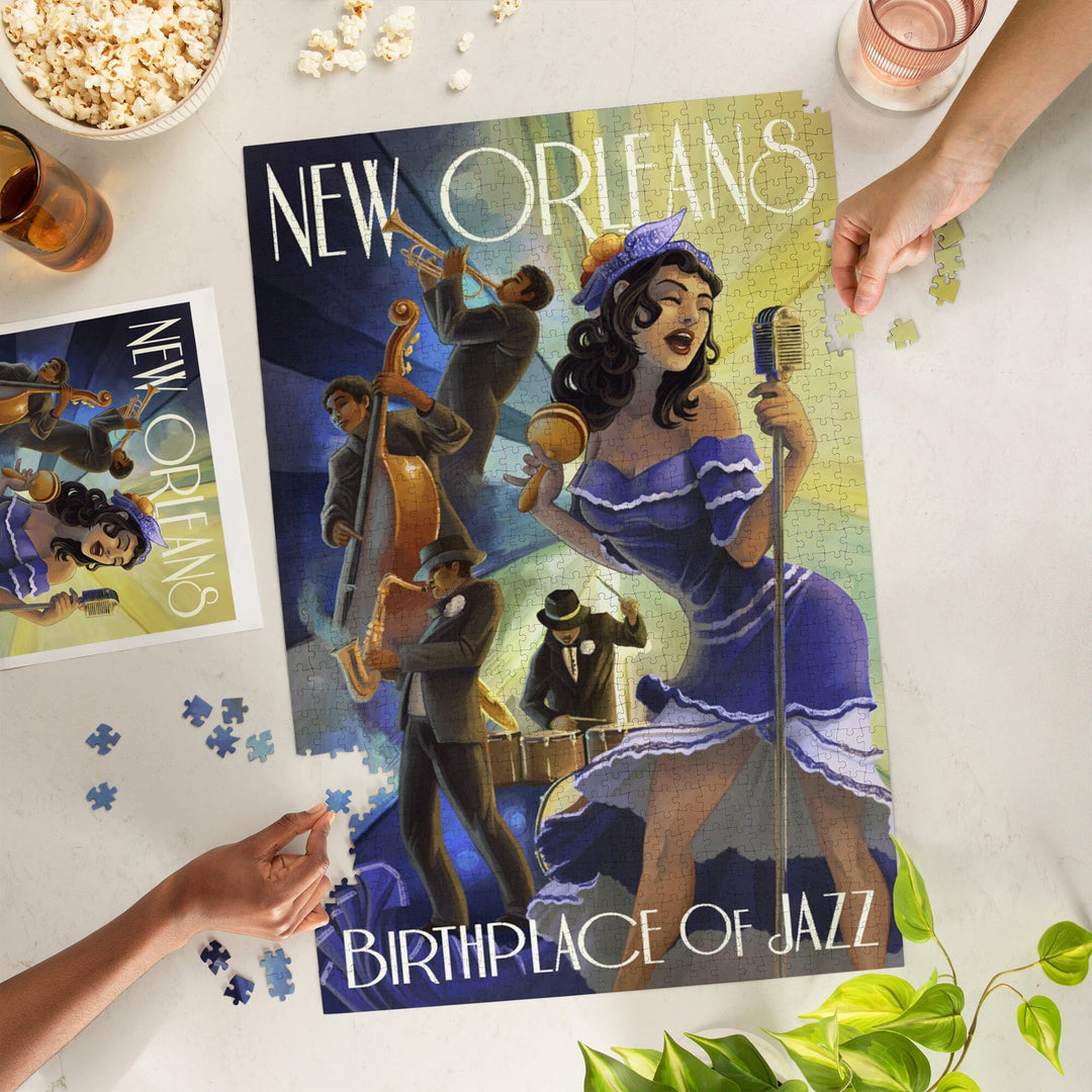 New Orleans, Louisiana, Jazz Scene, Jigsaw Puzzle Puzzle Lantern Press 