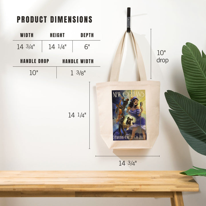 New Orleans, Louisiana, Jazz Scene, Tote Bag Totes Lantern Press 