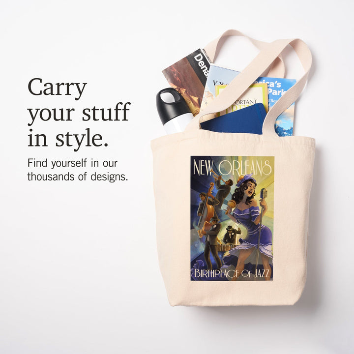 New Orleans, Louisiana, Jazz Scene, Tote Bag Totes Lantern Press 