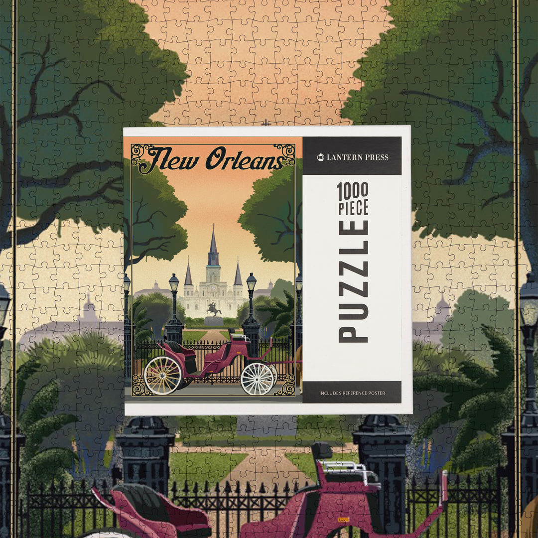 New Orleans, Louisiana, Litho, Jigsaw Puzzle Puzzle Lantern Press 
