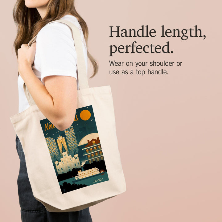 New Orleans, Louisiana, Retro Skyline, Tote Bag Totes Lantern Press 