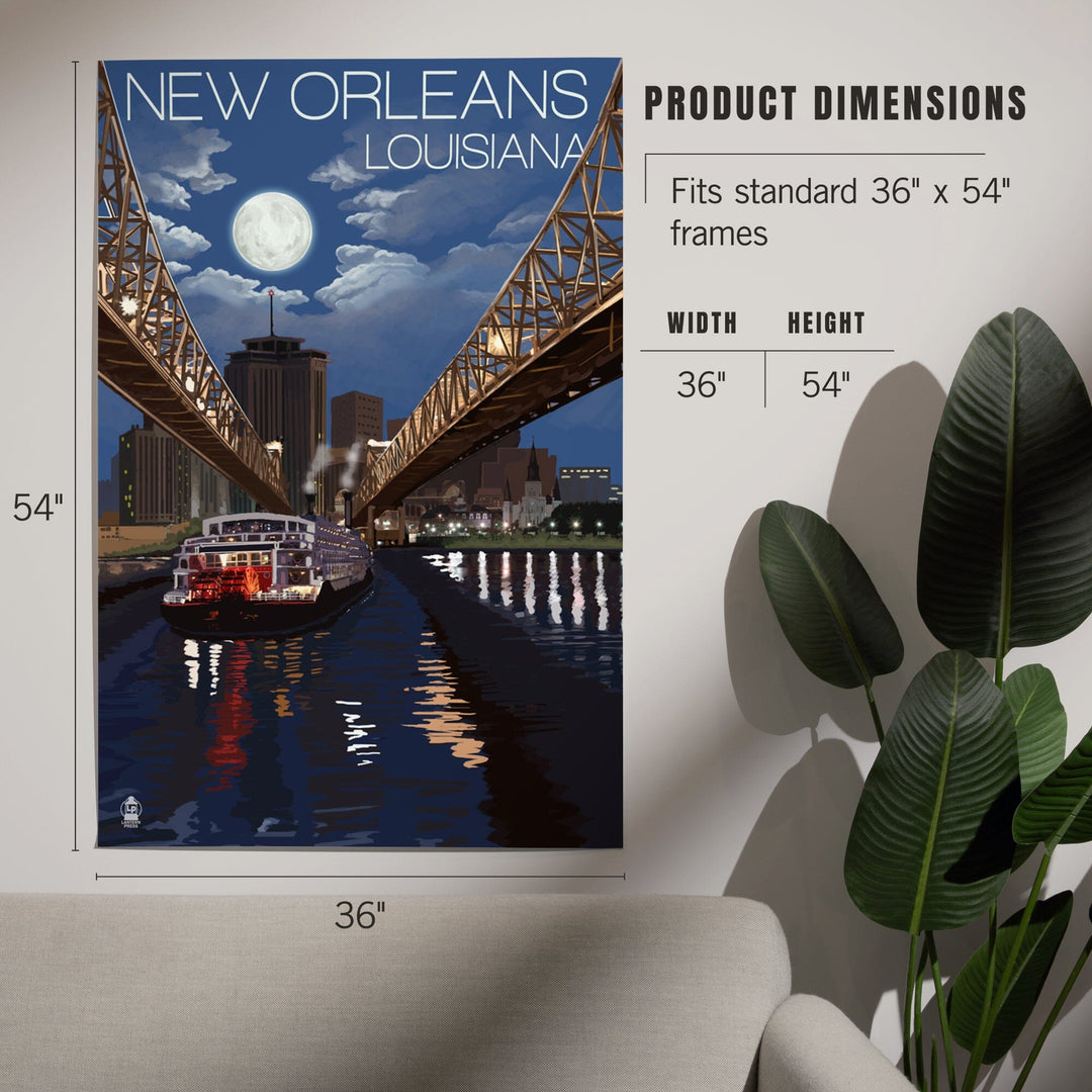 New Orleans, Louisiana, Skyline at Night, Art & Giclee Prints Art Lantern Press 