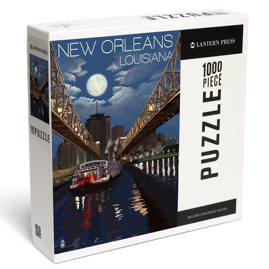 New Orleans, Louisiana, Skyline at Night, Jigsaw Puzzle Puzzle Lantern Press 