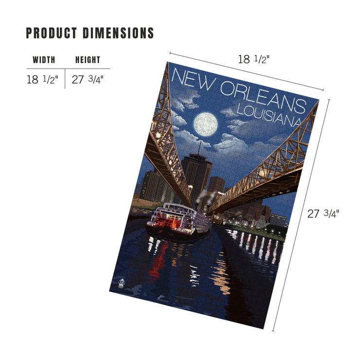 New Orleans, Louisiana, Skyline at Night, Jigsaw Puzzle Puzzle Lantern Press 