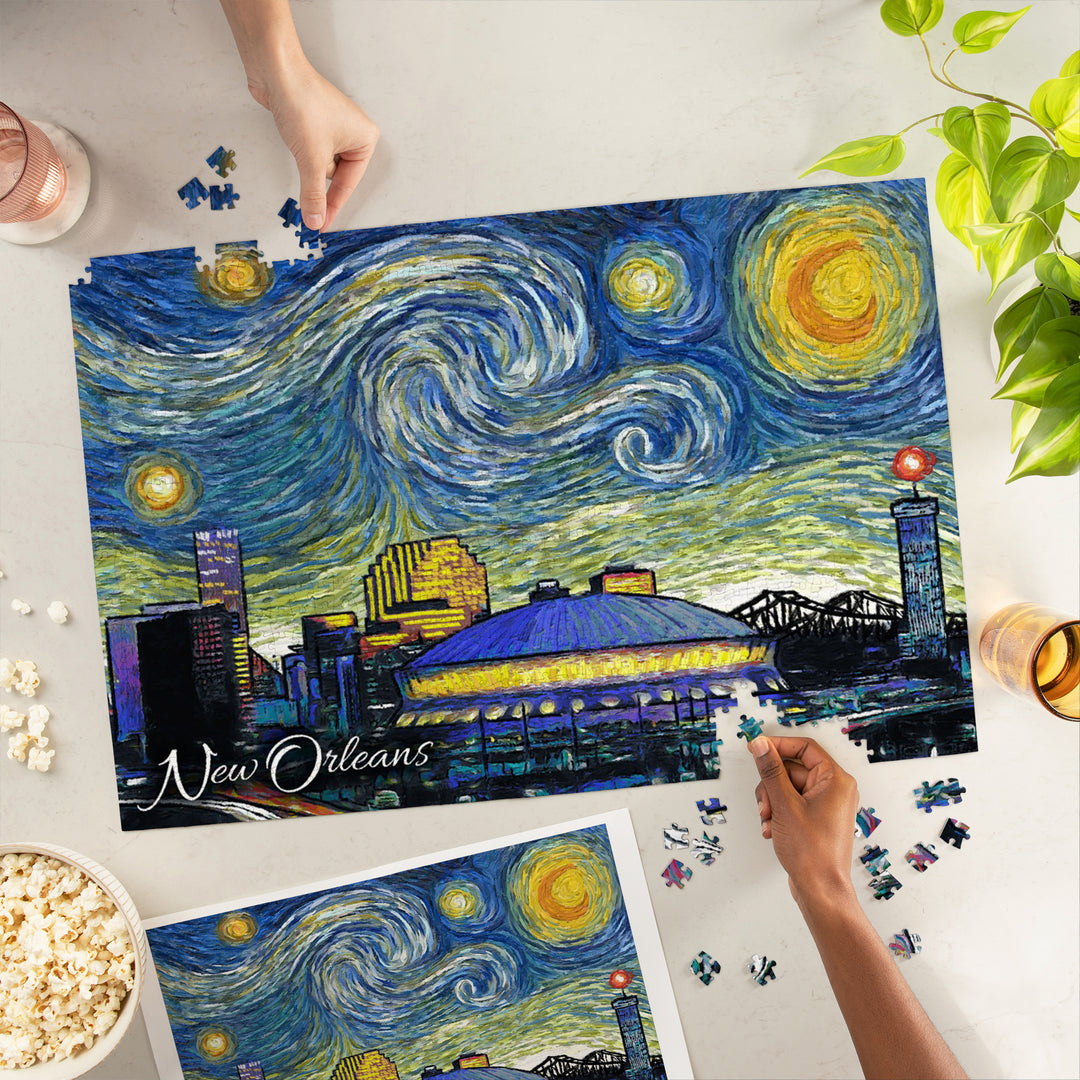 New Orleans, Louisiana, Starry Night City Series, Jigsaw Puzzle Puzzle Lantern Press 