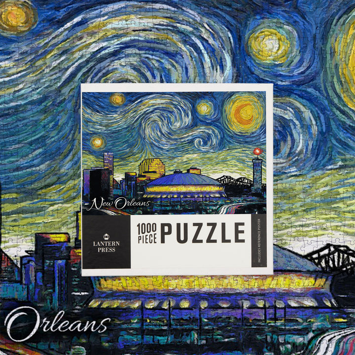 New Orleans, Louisiana, Starry Night City Series, Jigsaw Puzzle Puzzle Lantern Press 