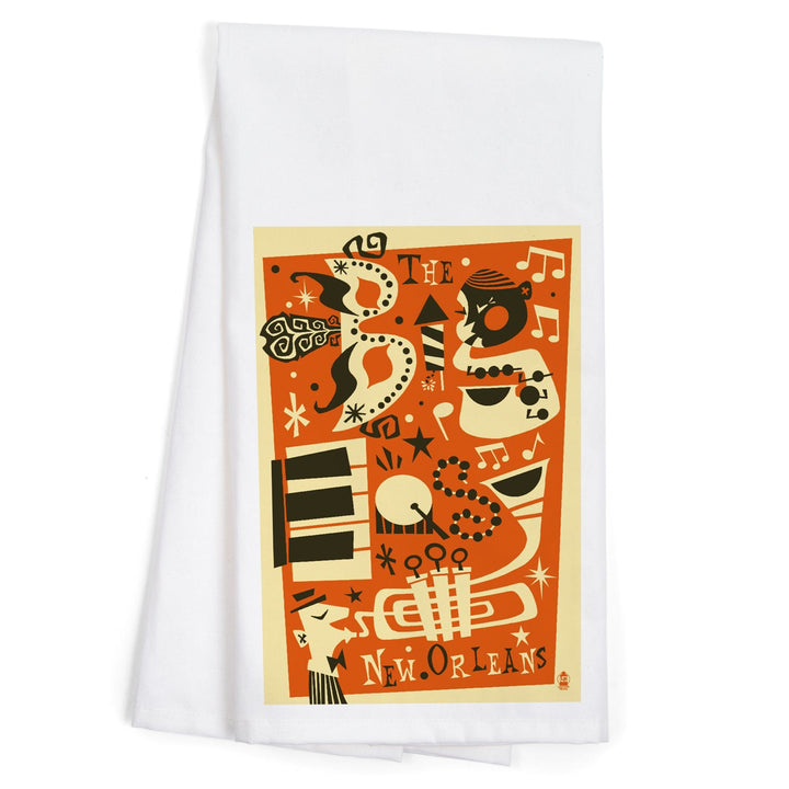 New Orleans, Louisiana, The Big Easy, Organic Cotton Kitchen Tea Towels Kitchen Lantern Press 