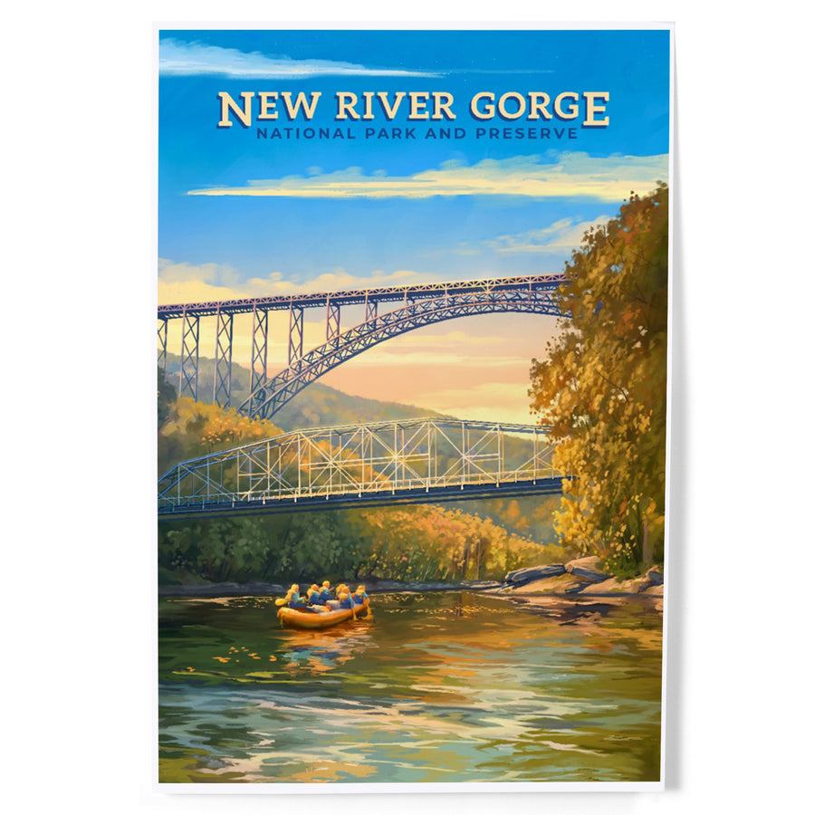 New River Gorge National Park and Preserve, Oil Painting, Art & Giclee Prints Art Lantern Press 