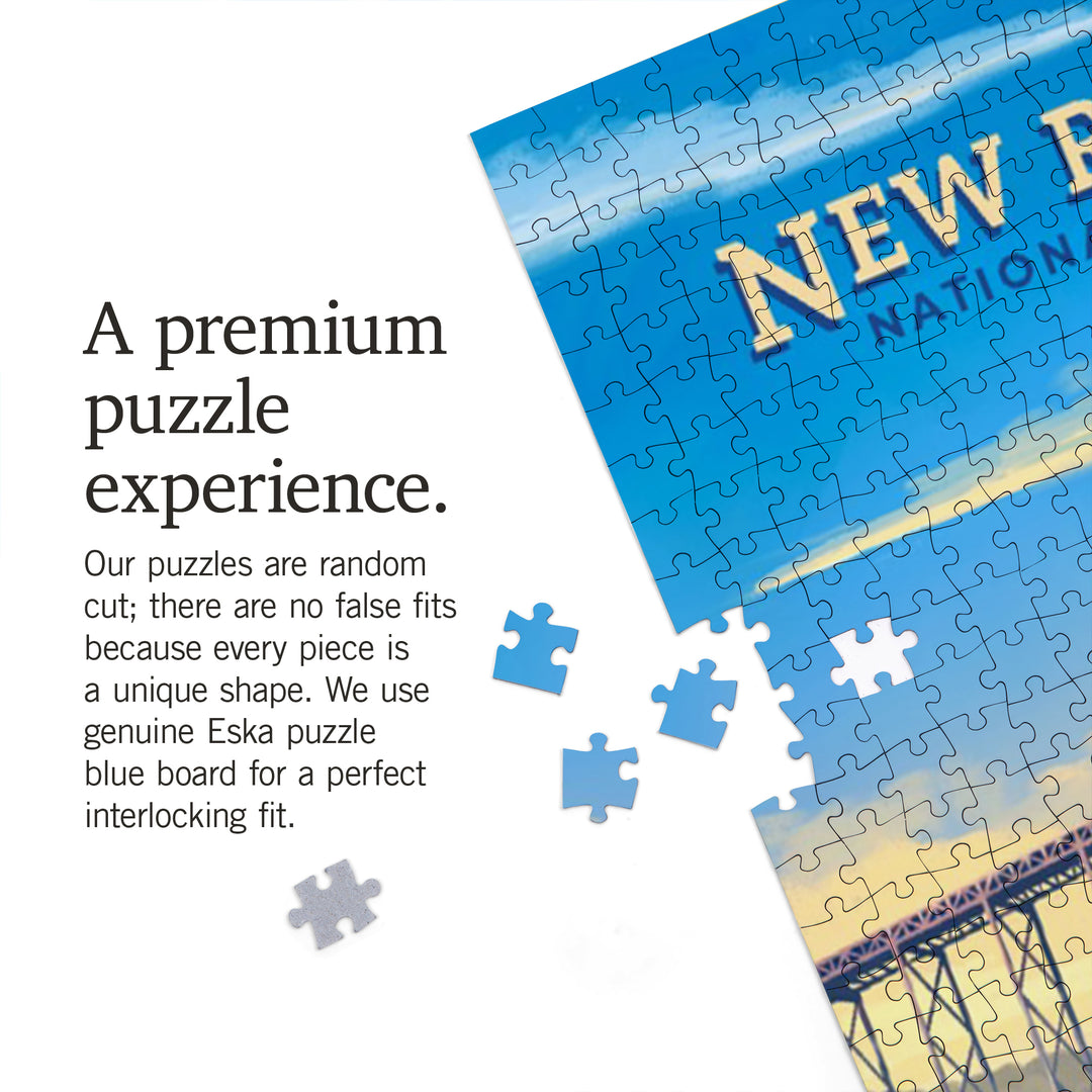 New River Gorge National Park and Preserve, Oil Painting, Jigsaw Puzzle Puzzle Lantern Press 