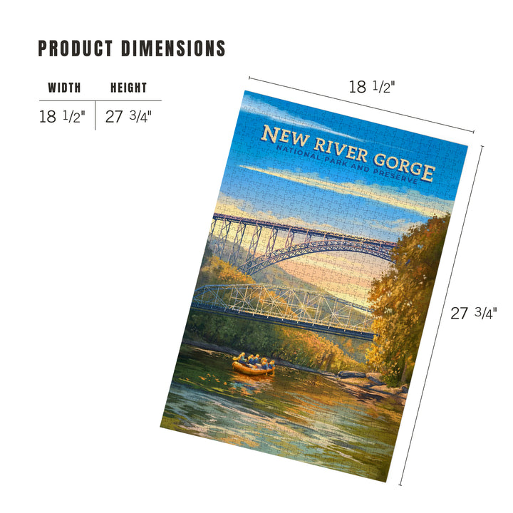 New River Gorge National Park and Preserve, Oil Painting, Jigsaw Puzzle Puzzle Lantern Press 