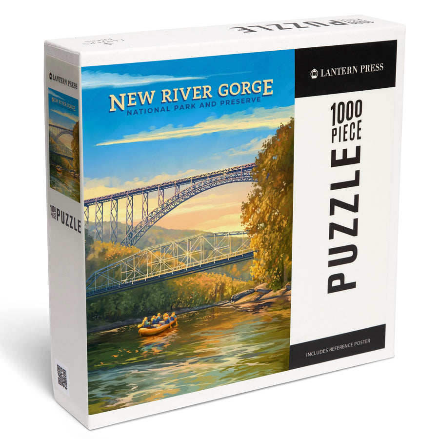 New River Gorge National Park and Preserve, Oil Painting, Jigsaw Puzzle Puzzle Lantern Press 