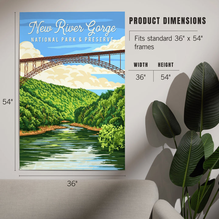 New River Gorge National Park, West Virginia, Painterly National Park Series, Art & Giclee Prints Art Lantern Press 