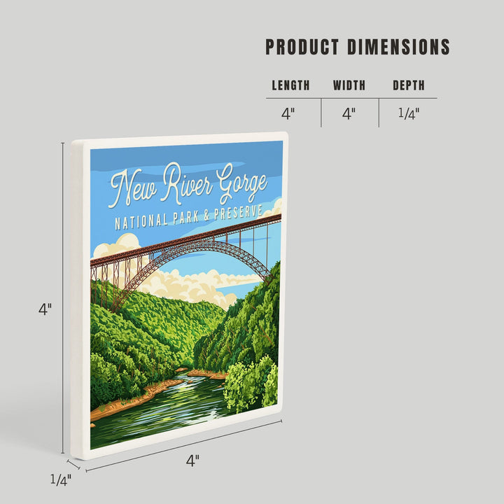 New River Gorge National Park, West Virginia, Painterly National Park Series, Coasters Coasters Lantern Press 