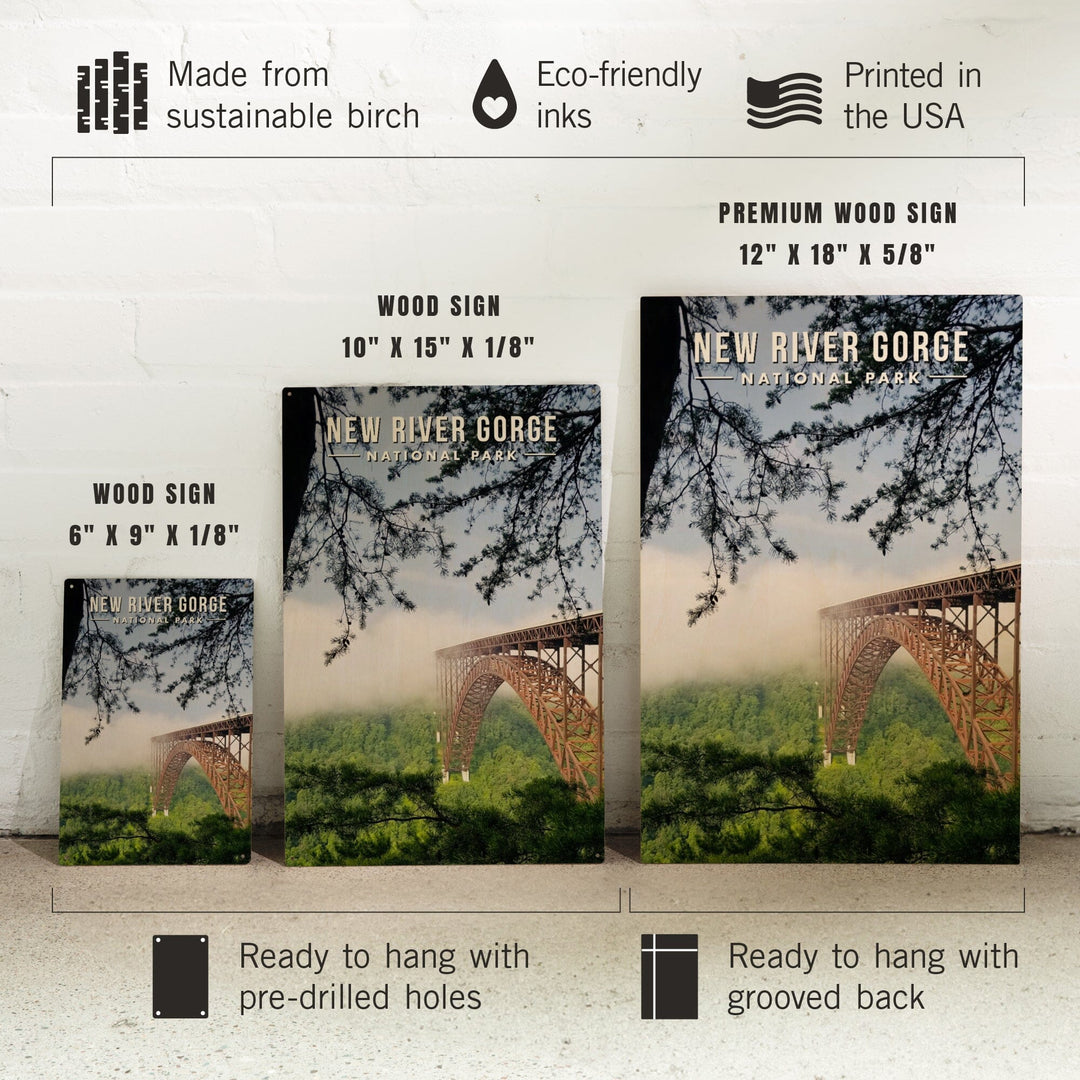 New River Gorge National Park, West Virginia, Photography, Wood Signs and Postcards Wood Lantern Press 