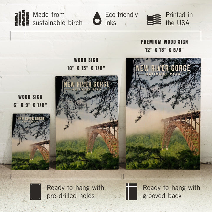 New River Gorge National Park, West Virginia, Photography, Wood Signs and Postcards Wood Lantern Press 