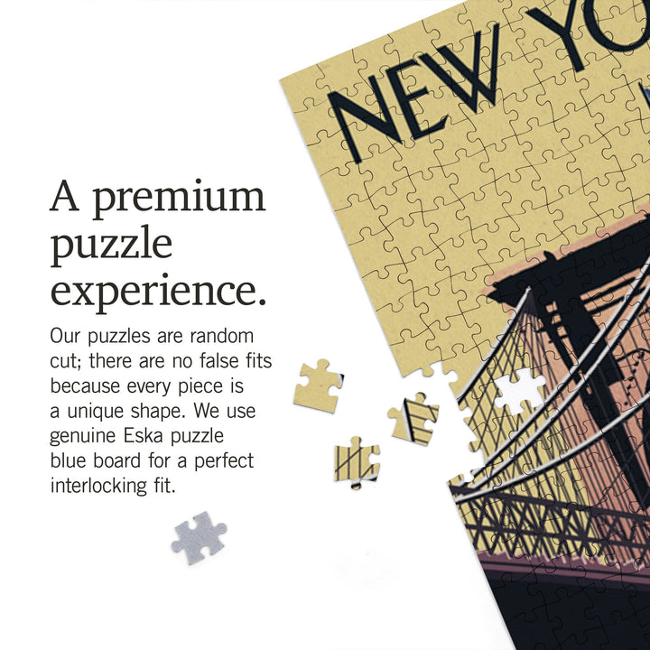 New York, Brooklyn Bridge, Jigsaw Puzzle Puzzle Lantern Press 