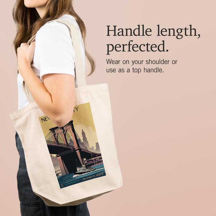 New York, Brooklyn Bridge, Tote Bag Totes Lantern Press 