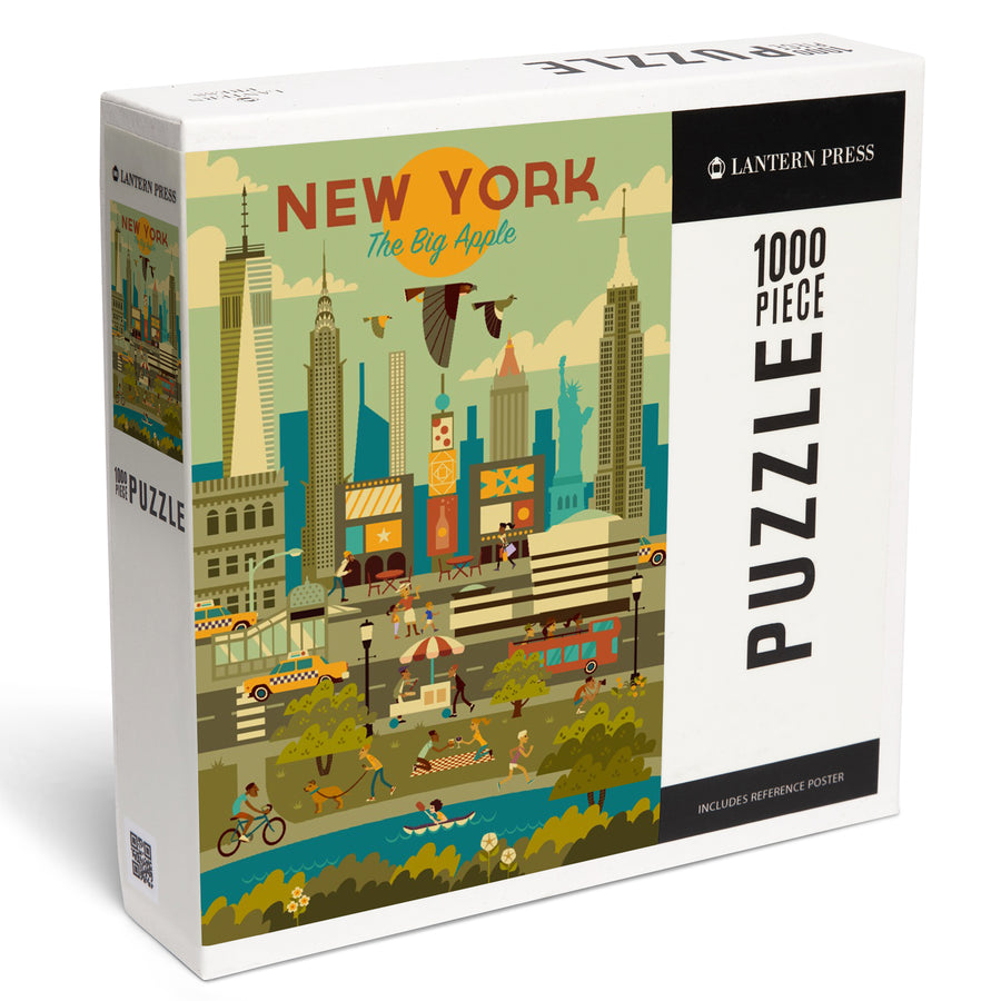 New York City, Geometric City Series, Jigsaw Puzzle Puzzle Lantern Press 