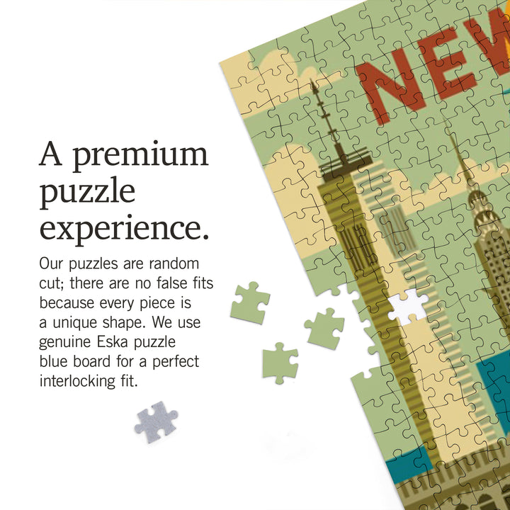 New York City, Geometric City Series, Jigsaw Puzzle Puzzle Lantern Press 