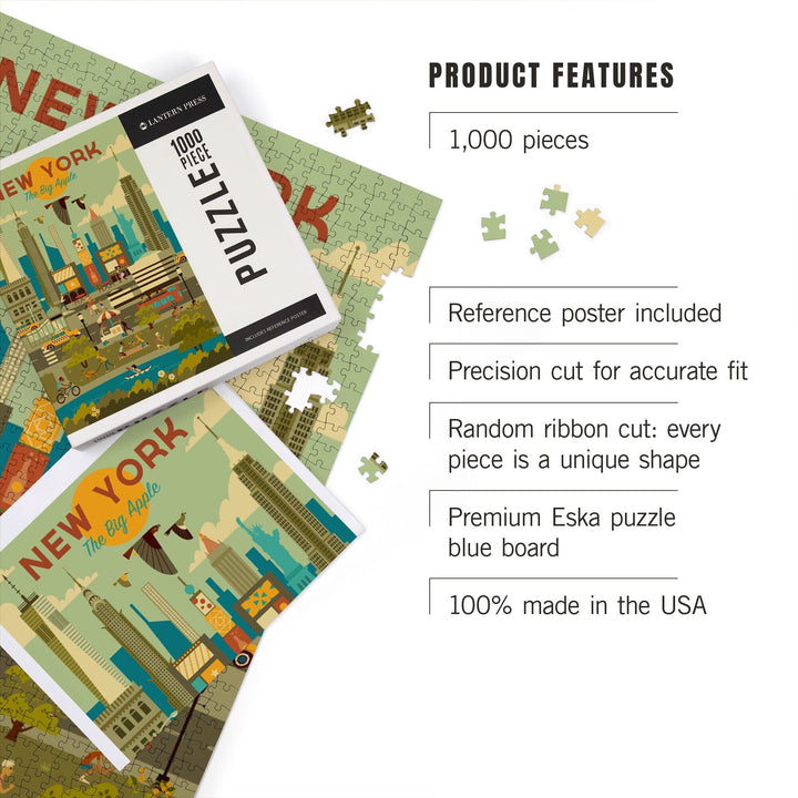 New York City, Geometric City Series, Jigsaw Puzzle Puzzle Lantern Press 