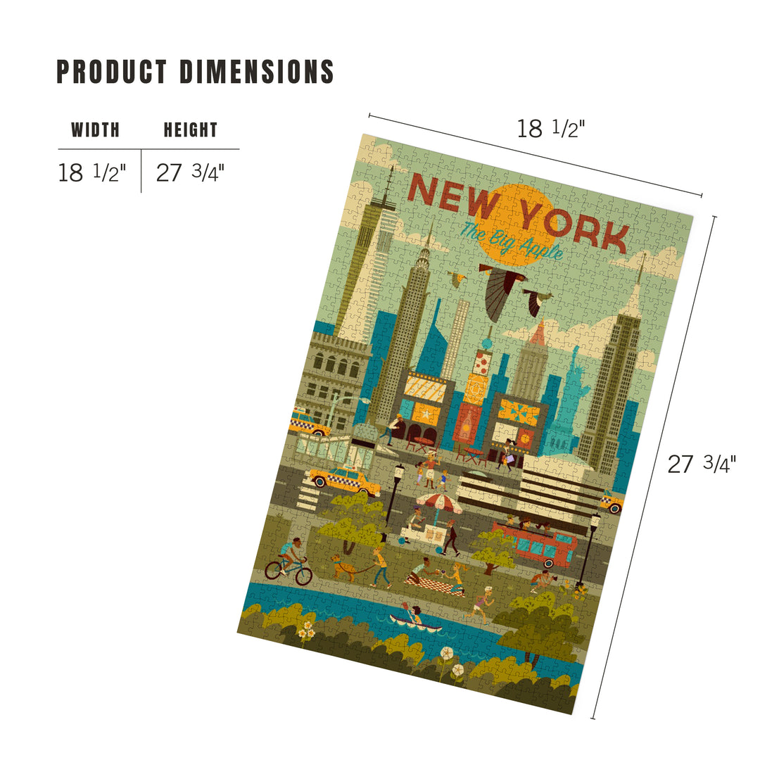 New York City, Geometric City Series, Jigsaw Puzzle Puzzle Lantern Press 