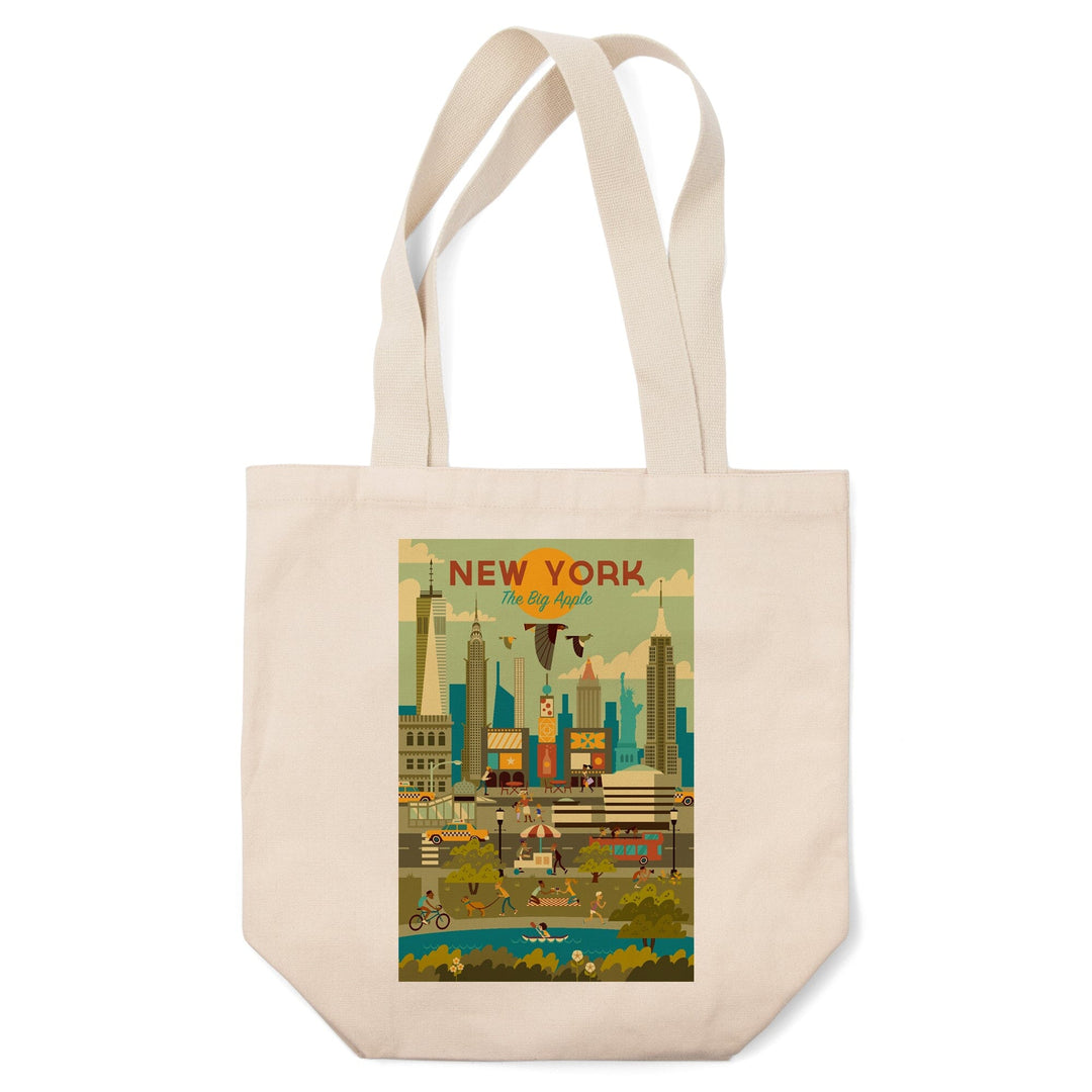 New York City, Geometric City Series, Lantern Press Artwork, Tote Bag Totes Lantern Press 