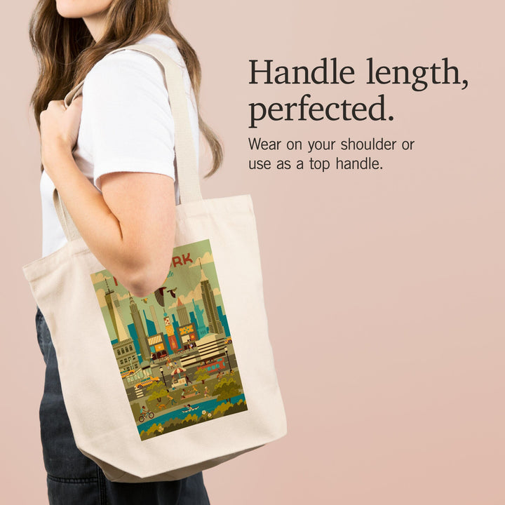 New York City, Geometric City Series, Lantern Press Artwork, Tote Bag Totes Lantern Press 