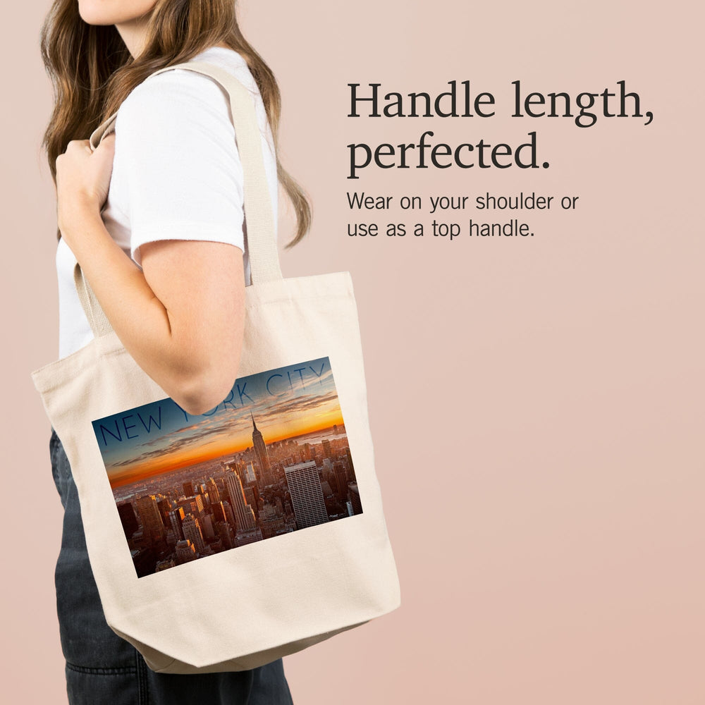 New York City, New York, Aerial Skyline at Sunset, Tote Bag Totes Lantern Press 
